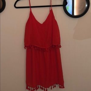 Tasseled Coral Dress